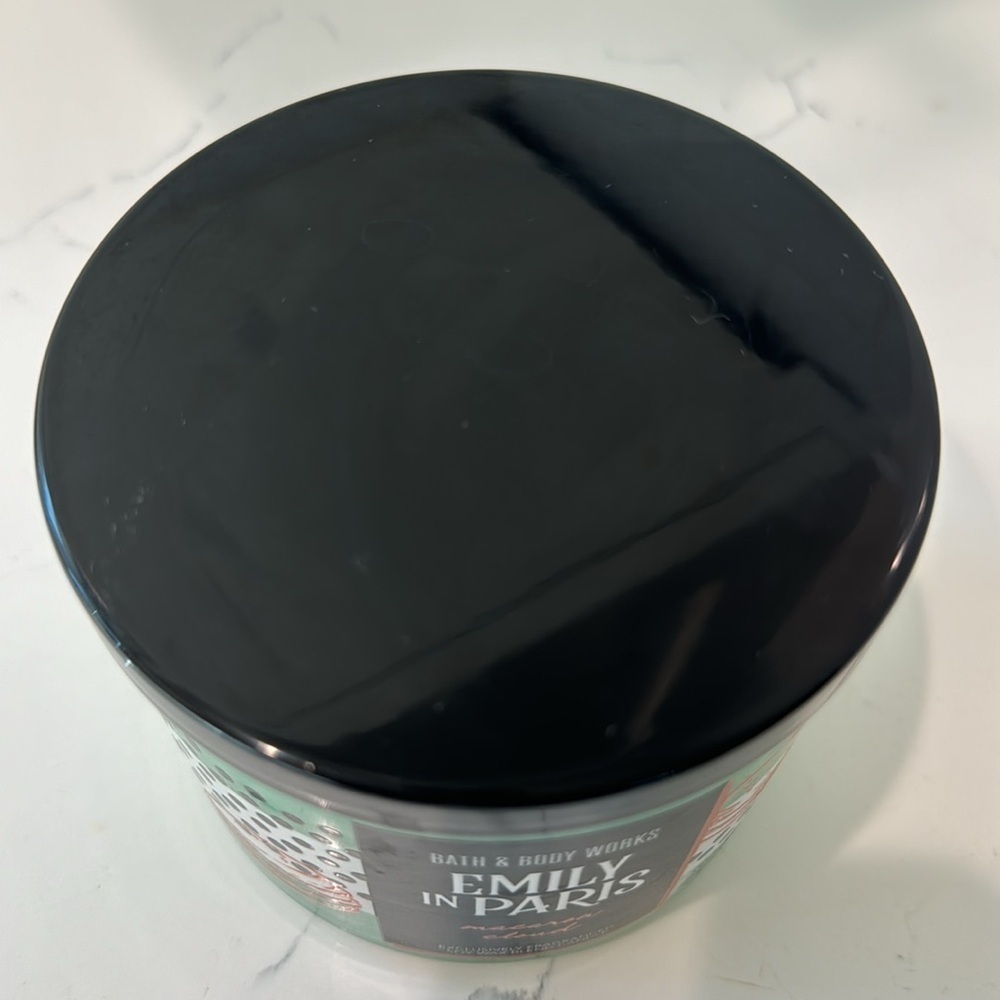 BATH & BODY WORKS 3 WICK CANDLE W/LID  in the NEW-EMILY IN PARIS "MACARON CLOUD" - Picture 6 of 8